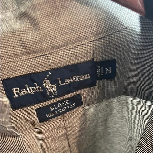 Men's Gray Polo Button-Down Shirt Medium - Picture 2 of 3